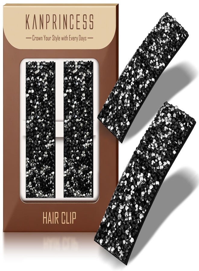 Kanprincess Rhinestone and Crystal Hair Clips 2-Pack, Sparkly Barrettes & Elegant Bling Accessories for Women & Girls(Set15) - Image 1